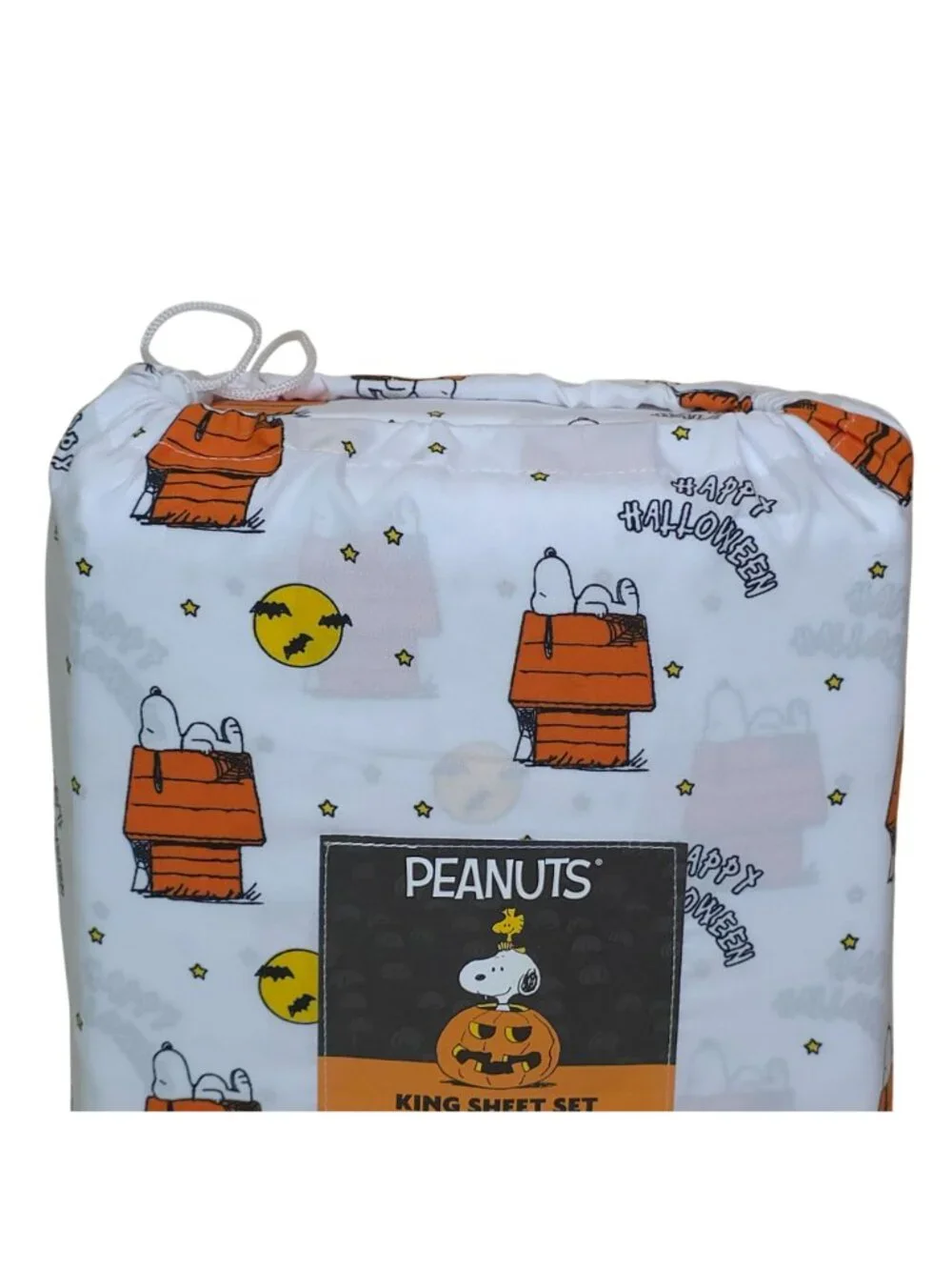 Peanuts Snoopy Halloween King Sheet Set By Berkshire Orange Doghouse Polyester